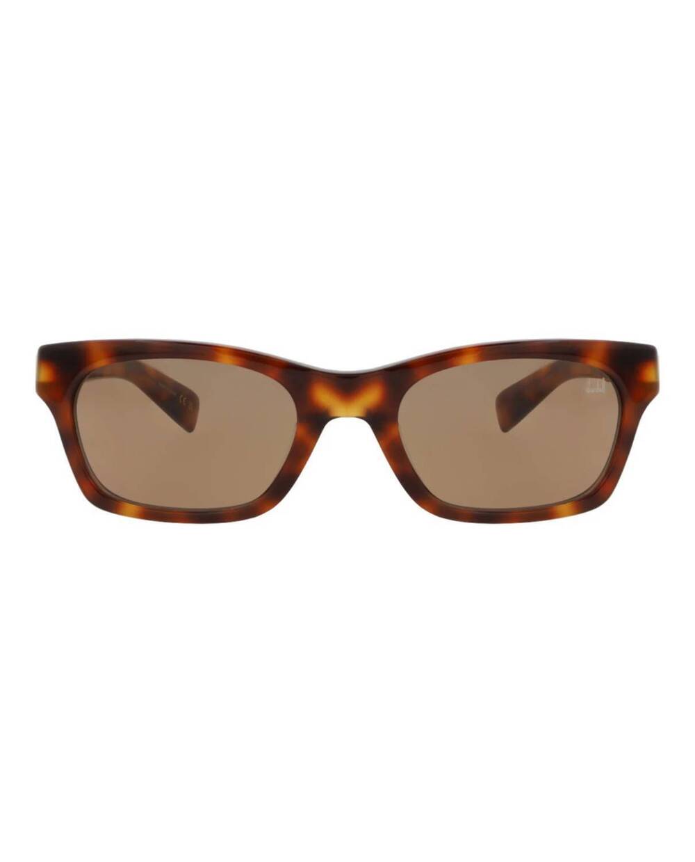 NEW DUNHILL men's square-frame recycled acetate sunglasses in havana brown